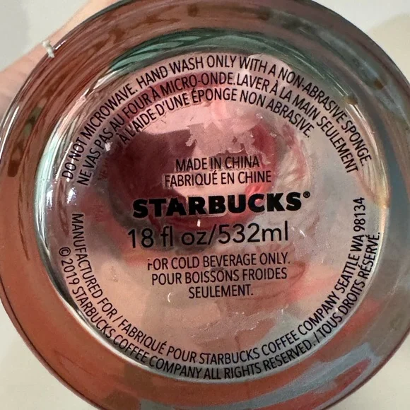 Starbucks Coral Floral Cold Cup Glass Tumbler from the Spring 2020 collection - Picture 5 of 5